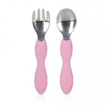 Stainless Steel Lunchbox with Fork and Spoon - Pink