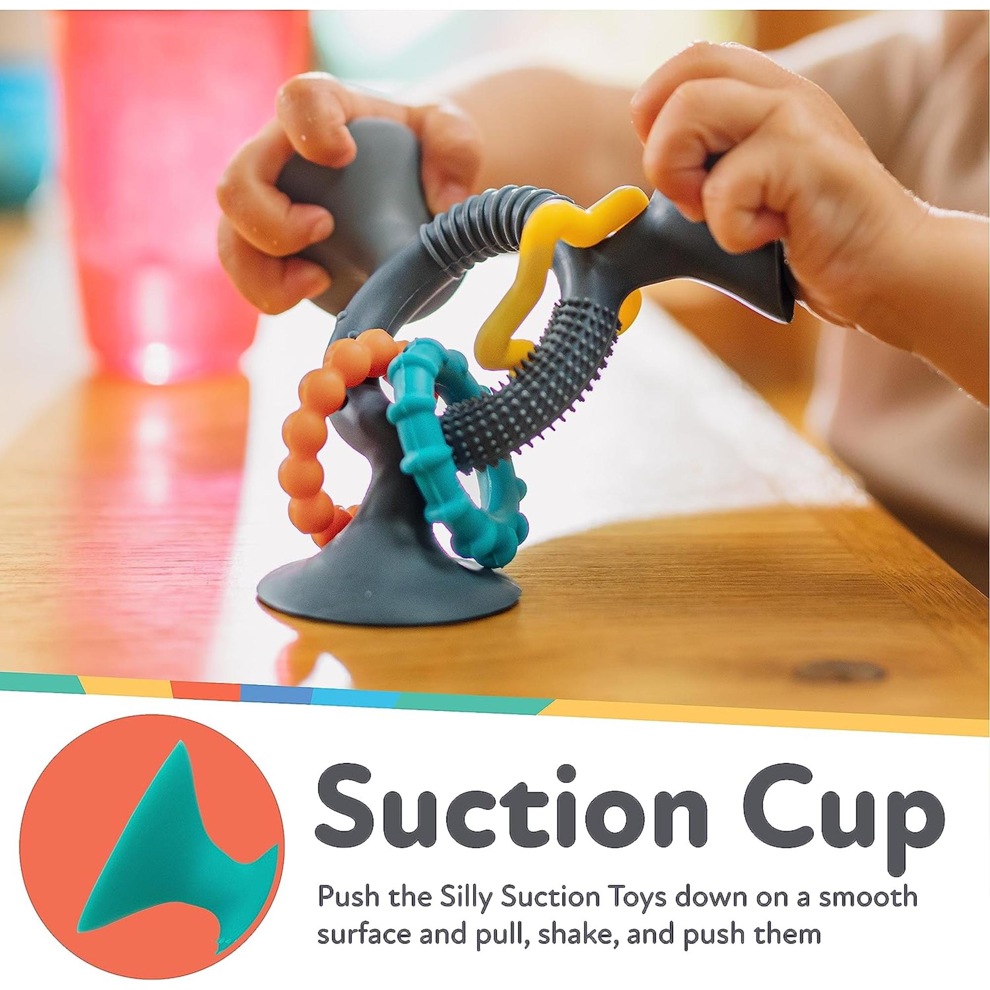 Silly Suction Three Prong Rings - Pink
