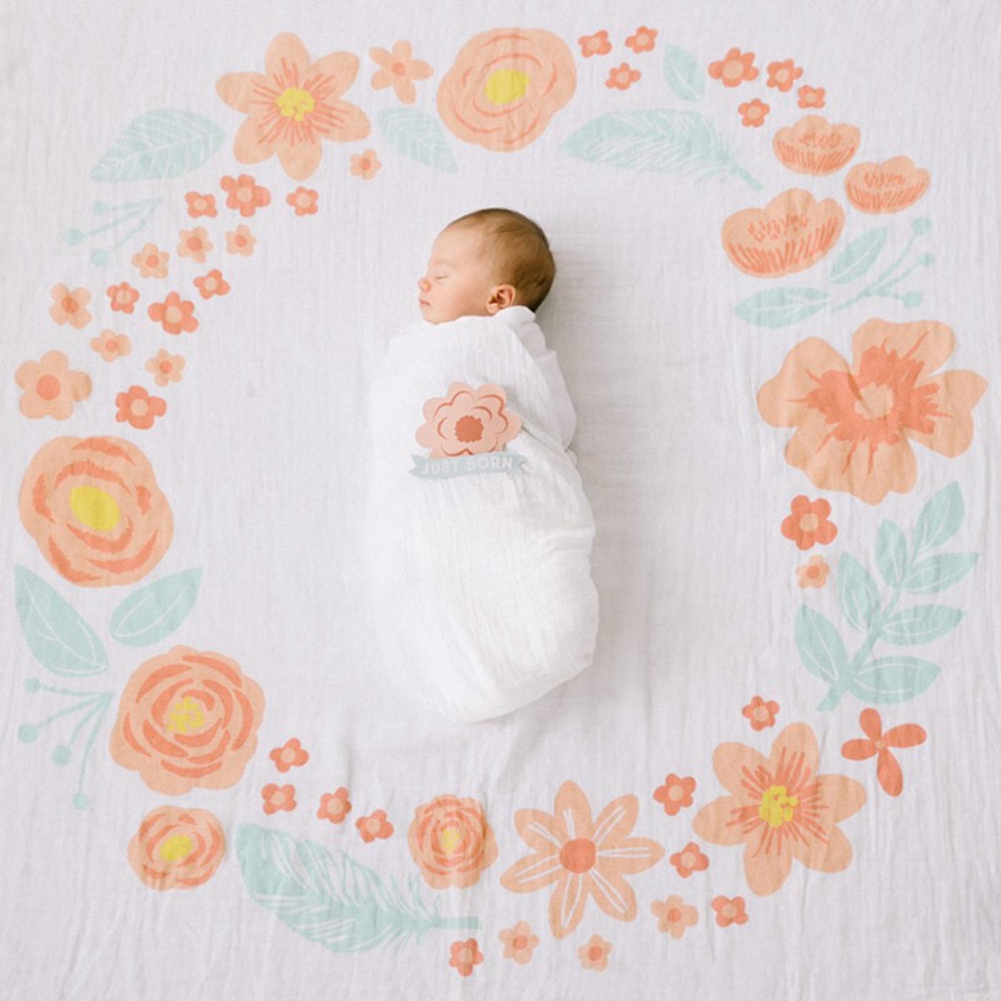 Pearhead Watch Me Grow Photo Blanket - Floral