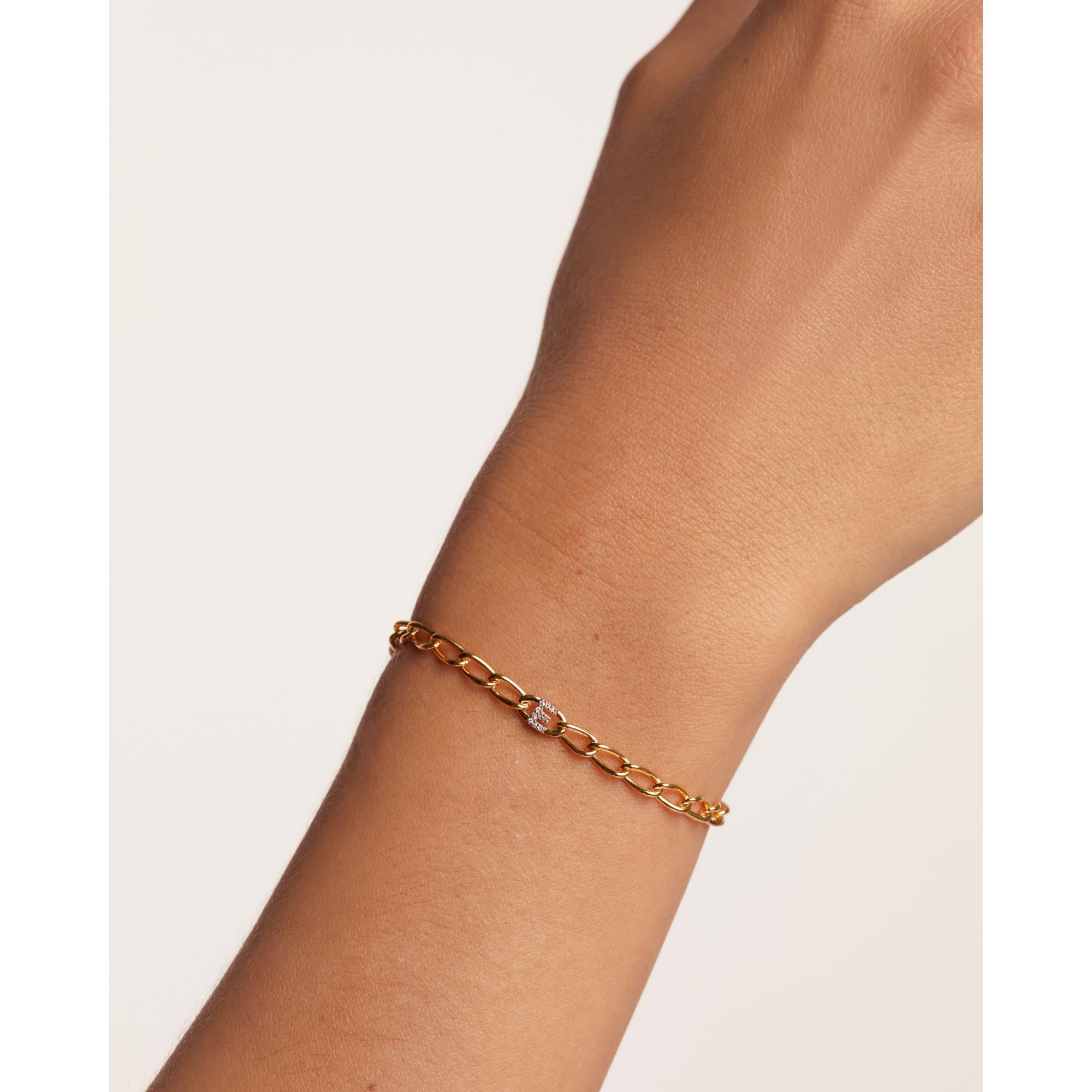 Letter E Chain Bracelet