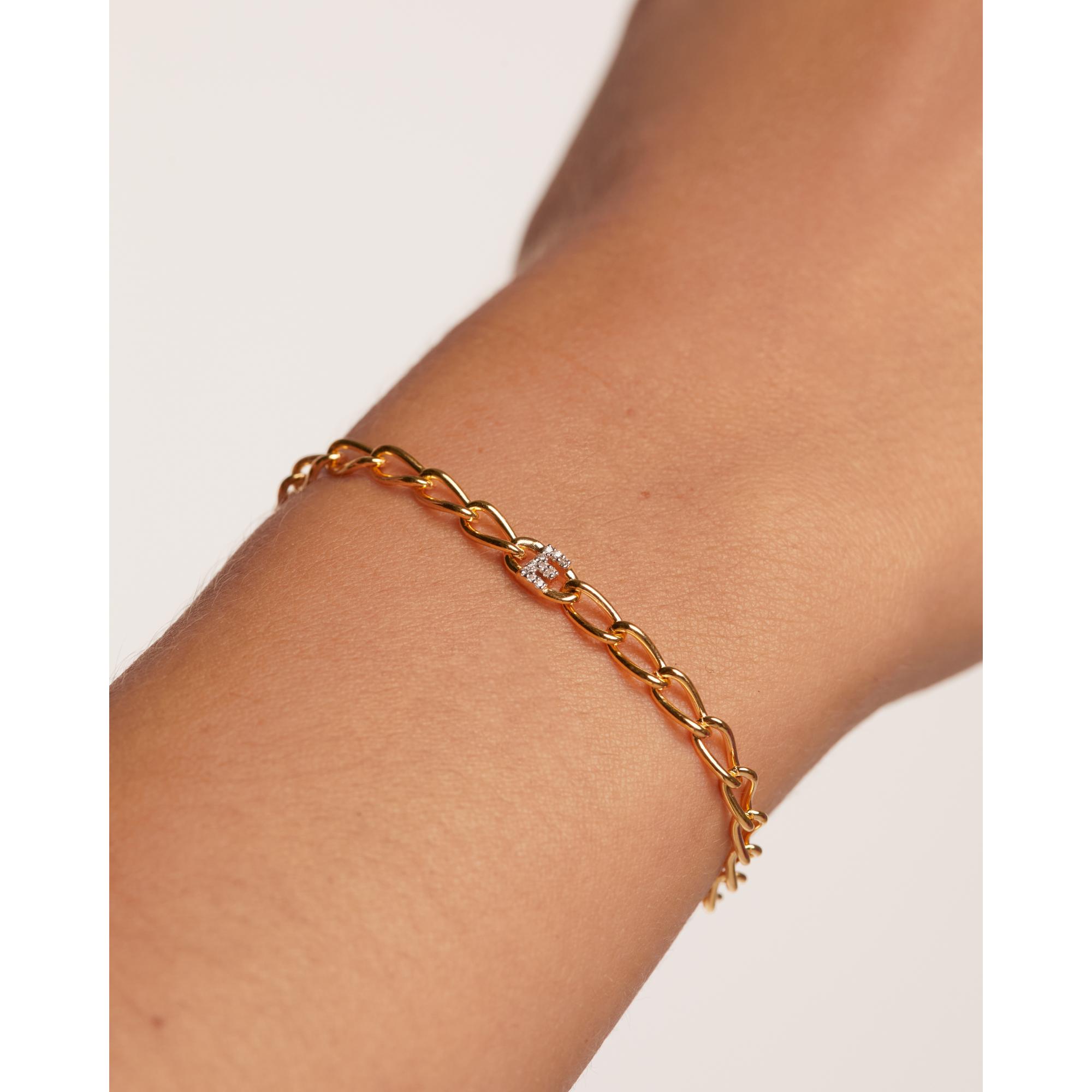 Letter E Chain Bracelet