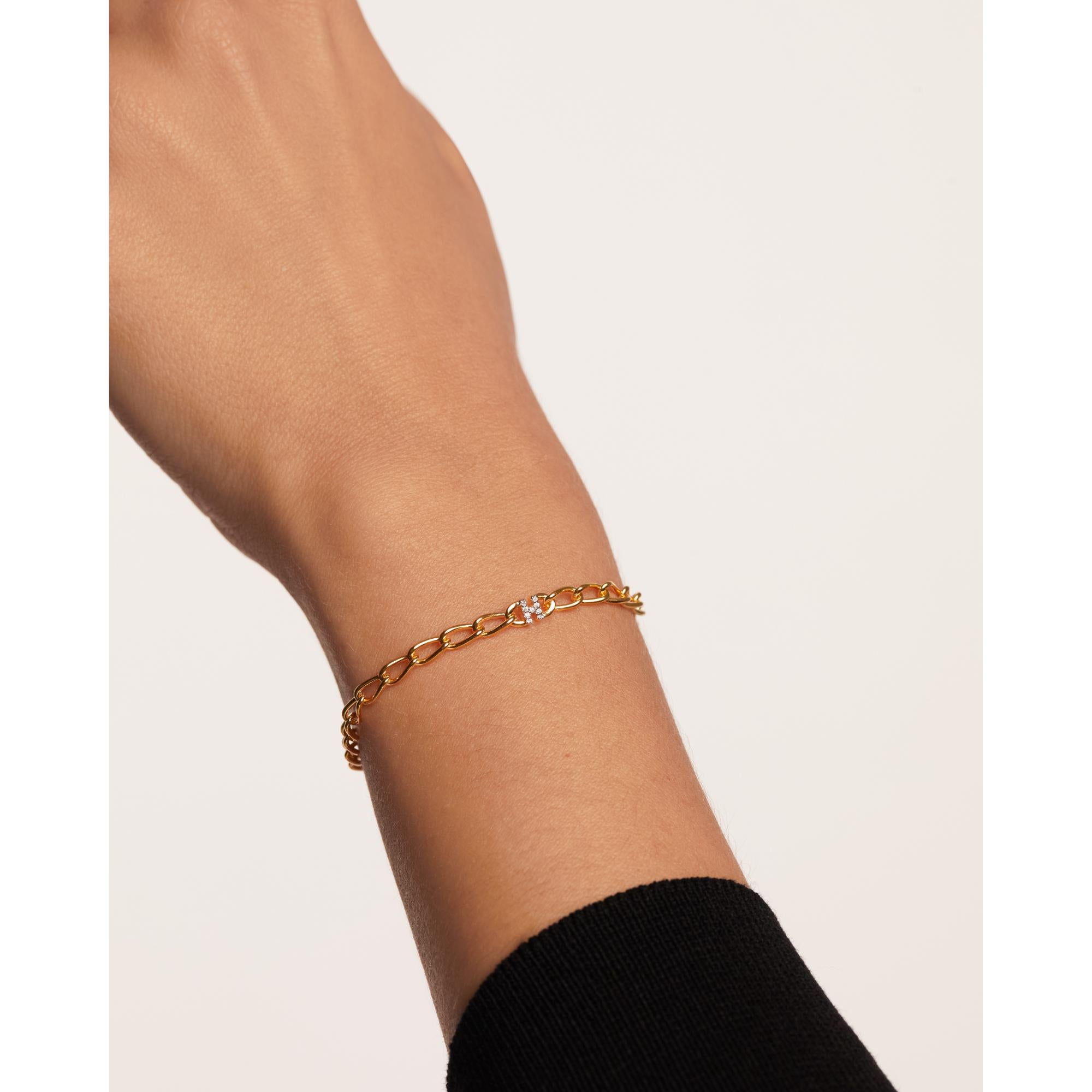 Letter H Chain Bracelet