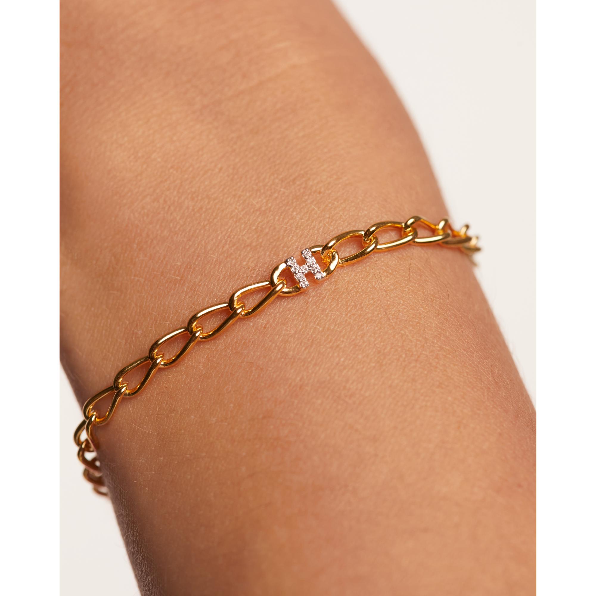 Letter H Chain Bracelet