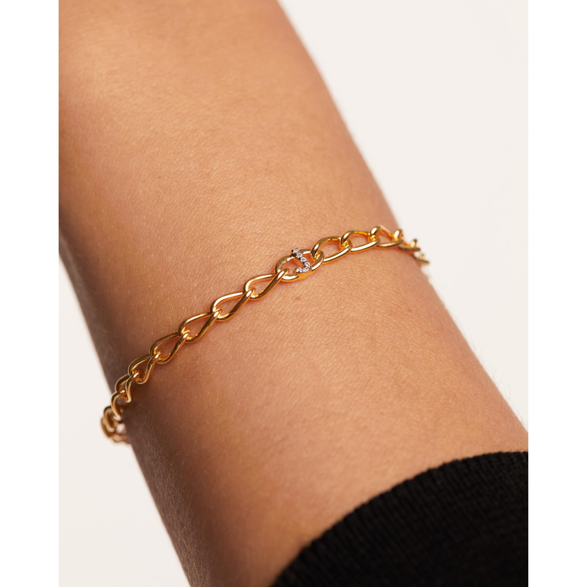 Letter J Chain Bracelet