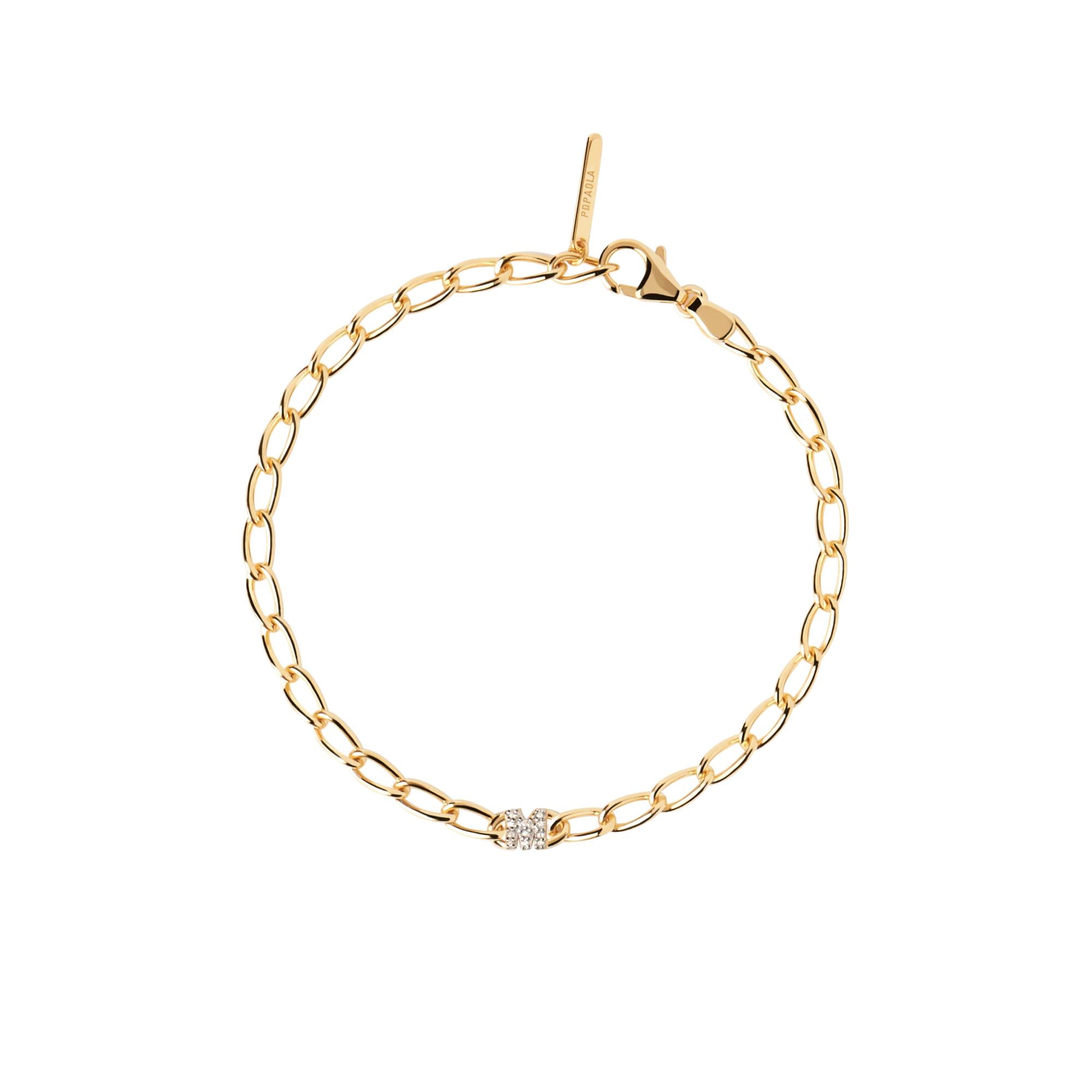 Letter M Chain Bracelet