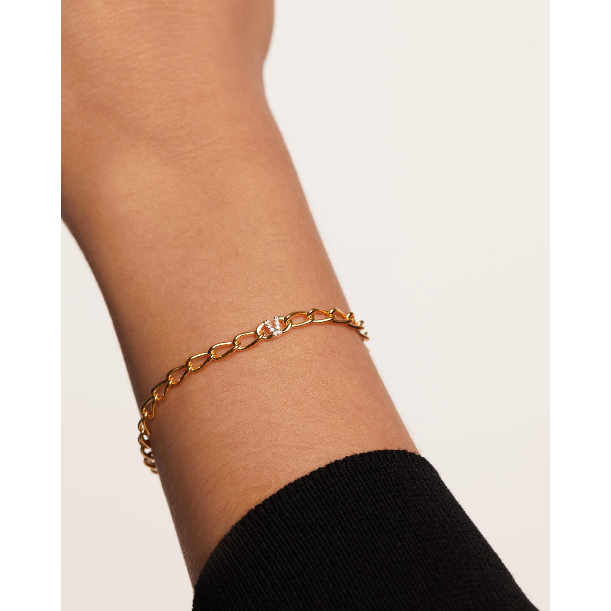 Letter V Chain Bracelet