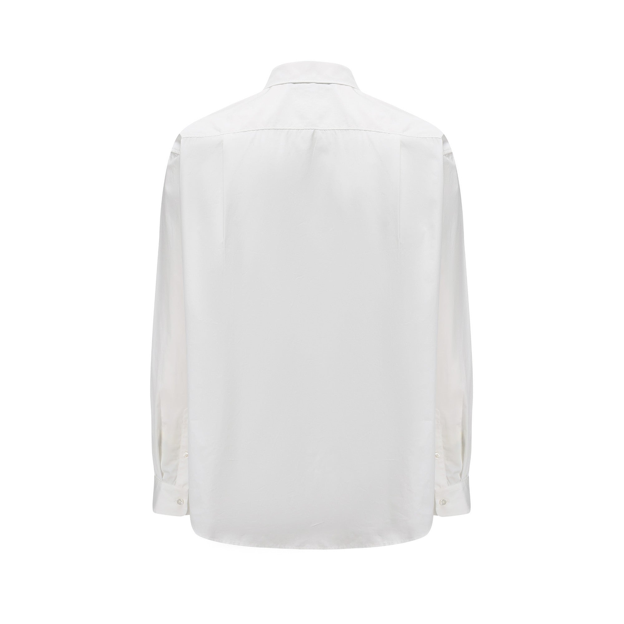 Men Pleated Shirt With Laydown Collar - White