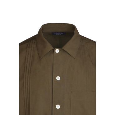 Men Pleated Casual Shirt - Military