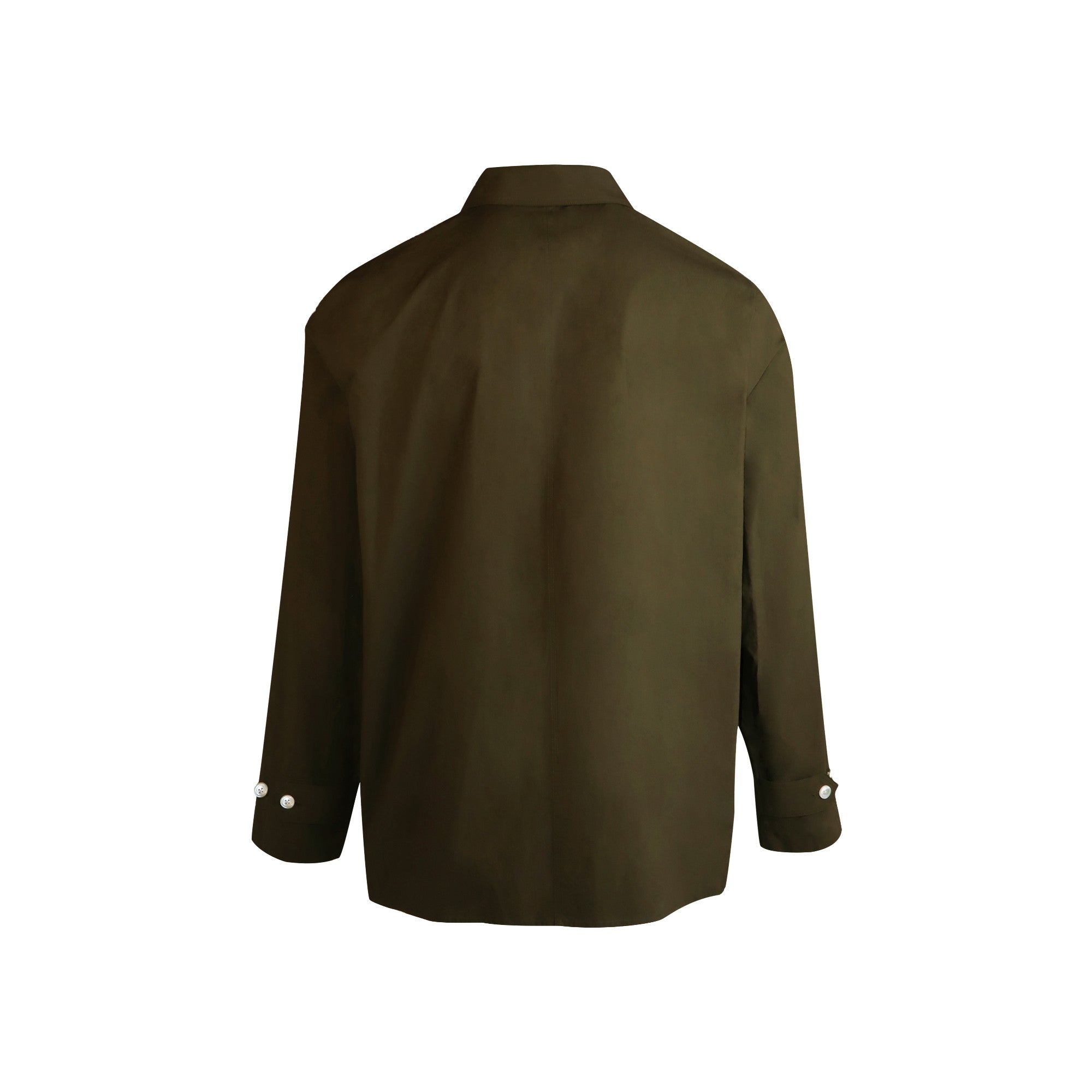 Men Pleated Casual Shirt - Military