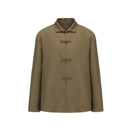 Men Technical Wool Tang Jacket With Spread Colla - Military