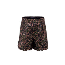 Women Lurex Jacquard Shorts - Dark Green