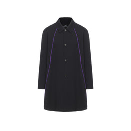 Men Contrast Piping Detail Jacket - Navy