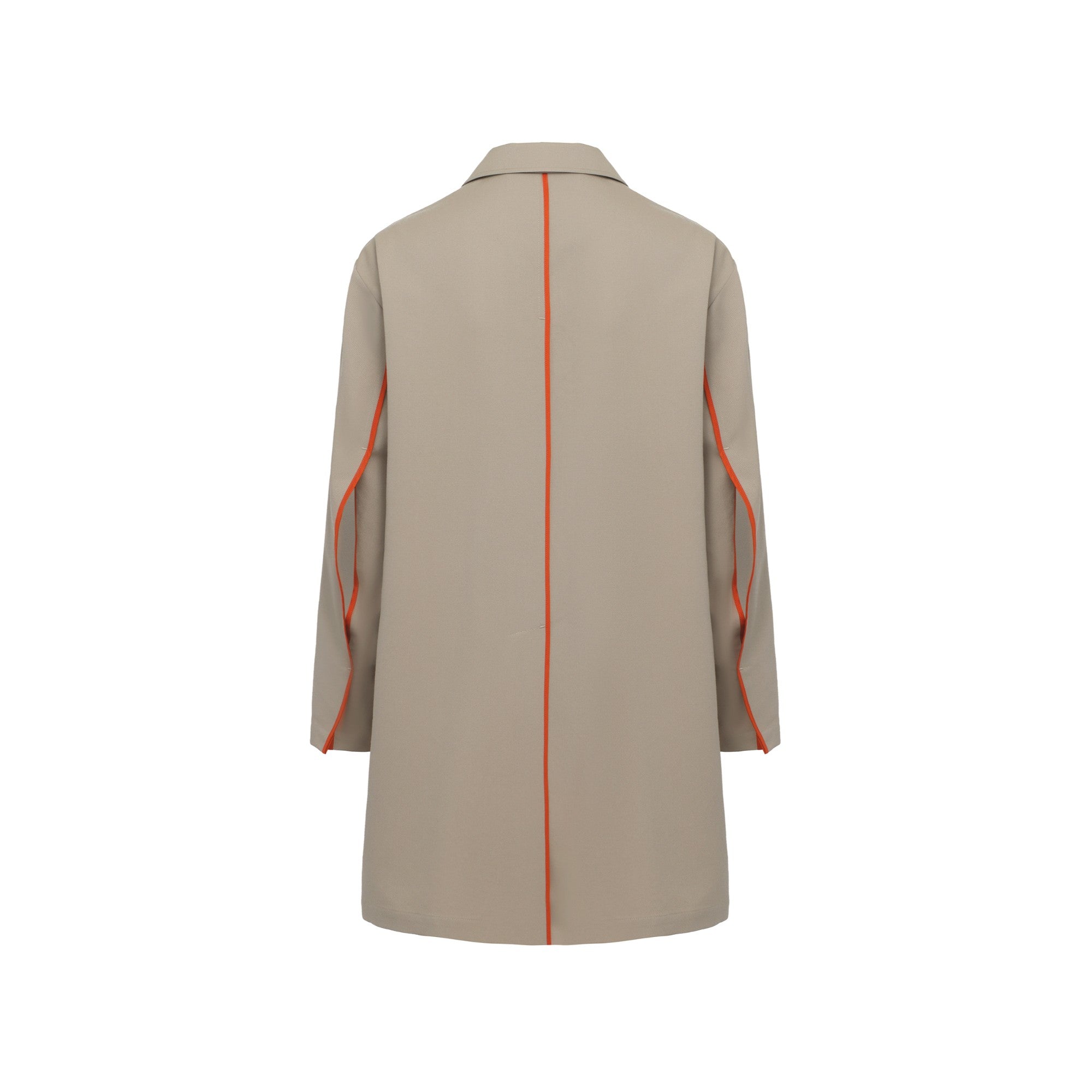 Men Contrast Piping Detail Jacket - Khaki