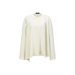 Women Heavy Crepe Silk Woven Top - Blk Off Wht