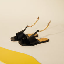 Women Sandals With Chain - Black