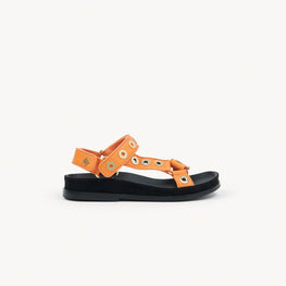 Women Eyelet Sandals - Orange