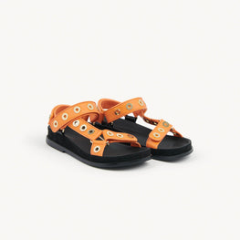 Women Eyelet Sandals - Orange