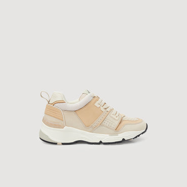 Women Mixed-Material Trainers - Camel