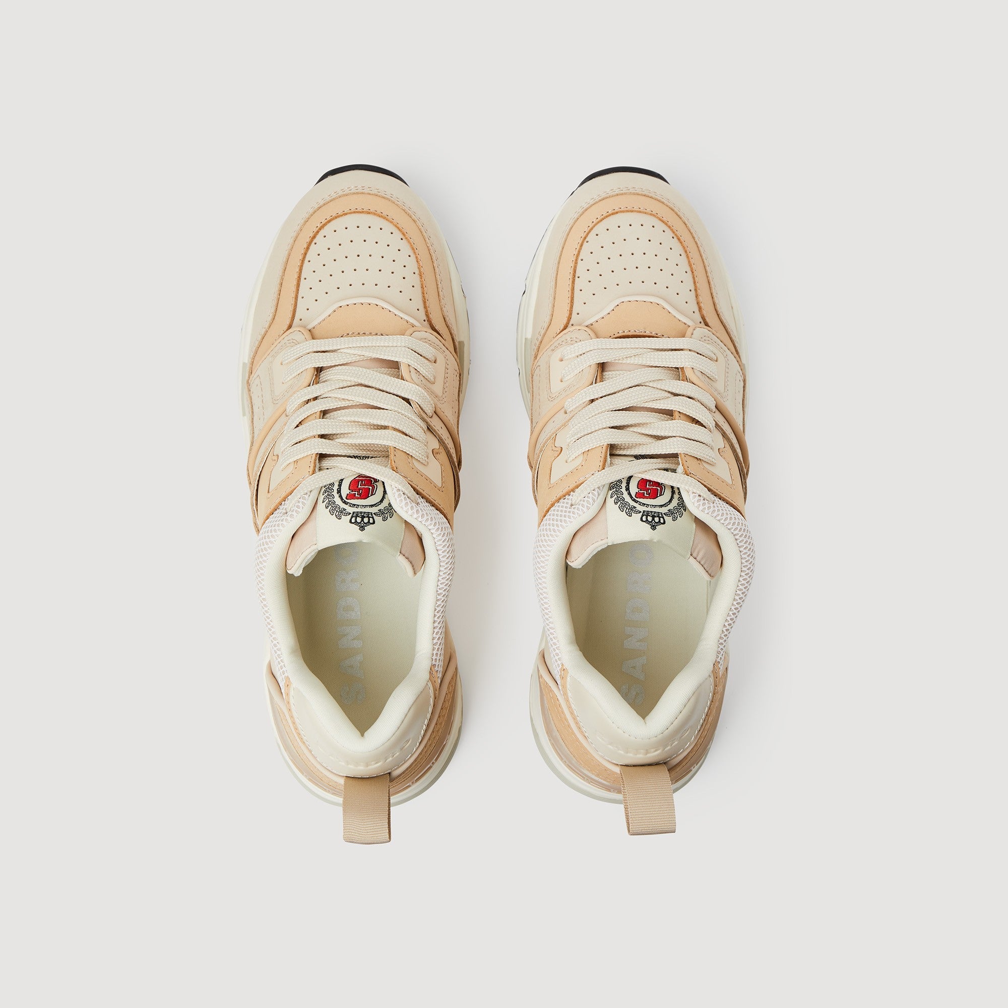 Women Mixed-Material Trainers - Camel