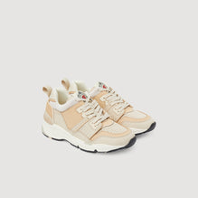 Women Mixed-Material Trainers - Camel