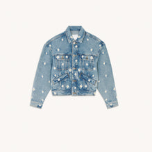 Women Oversized Embroidered Jacket - Bleu Denim