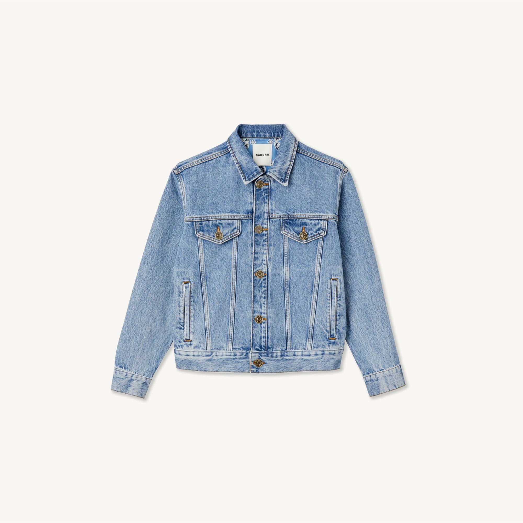 Women Faded Denim Jacket - Blue Jean