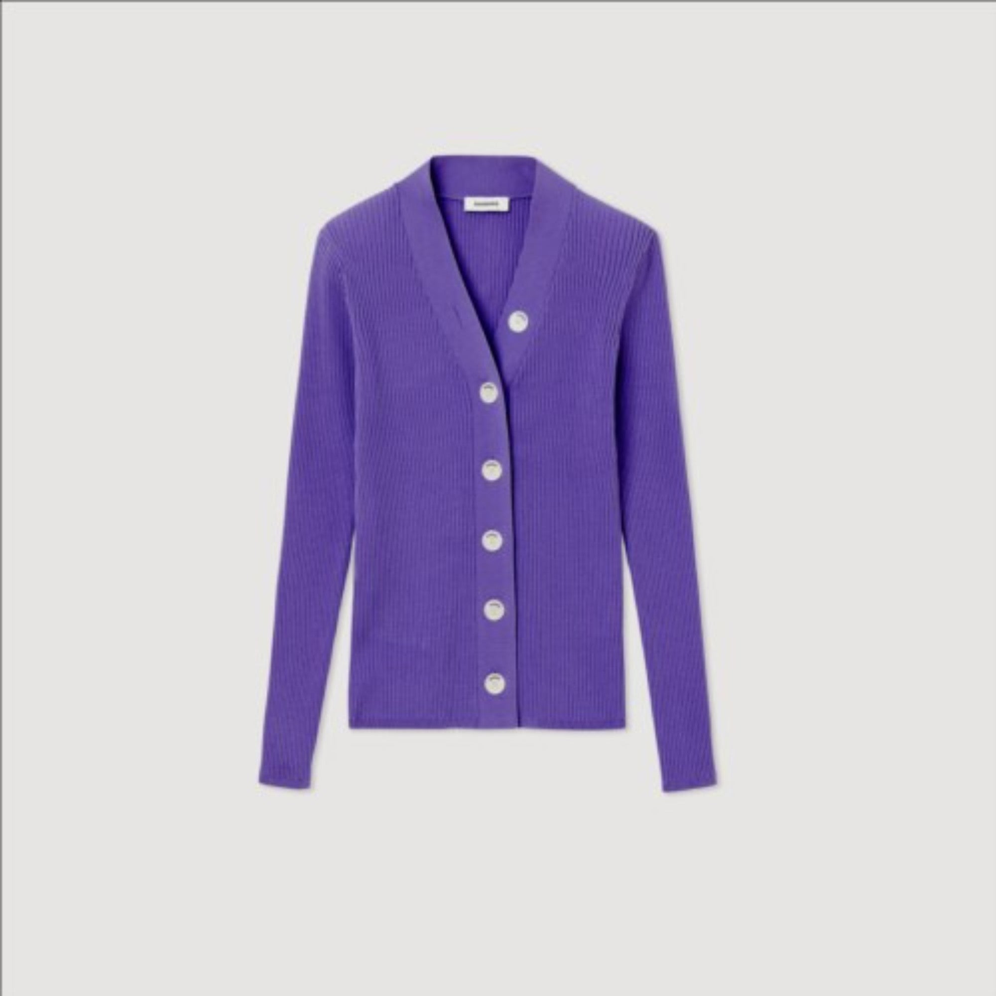 Women Cardigan In Certified Viscose - Purple