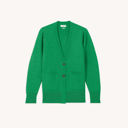 Women Long Buttoned Cardigan - Green