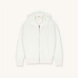 Women Embroidered Zipped Hoodie - White