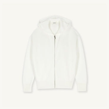 Women Embroidered Zipped Hoodie - White