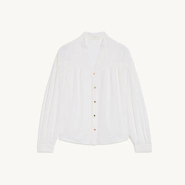 Women Silk Shirt - Ecru