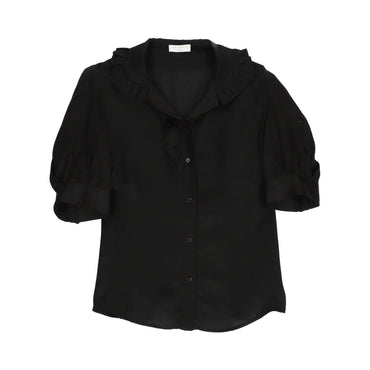 Women Flowing Shirt In Patterned Jacquard - Black