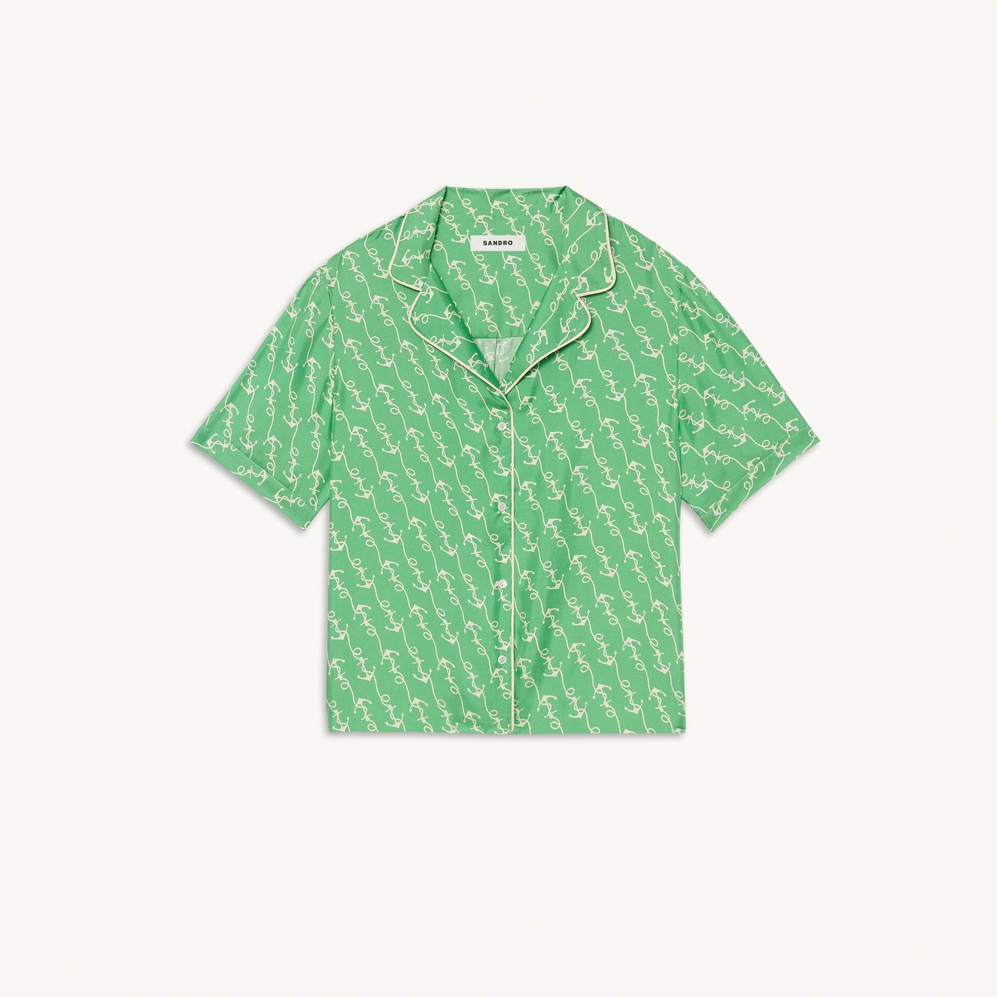 Women Printed Shirt - Green/White