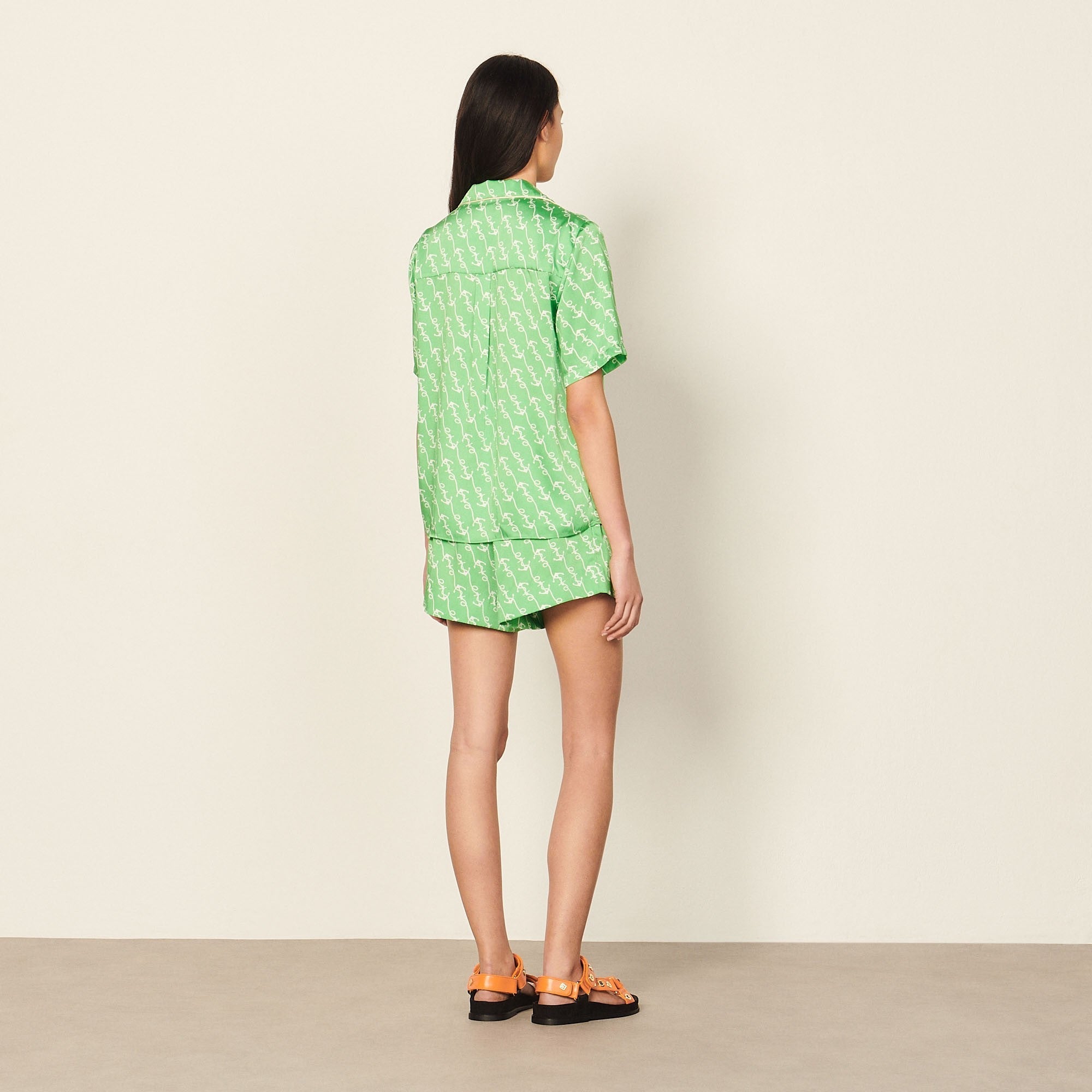 Women Printed Shirt - Green/White