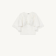 Women Ruffled Cape Blouse - Off White