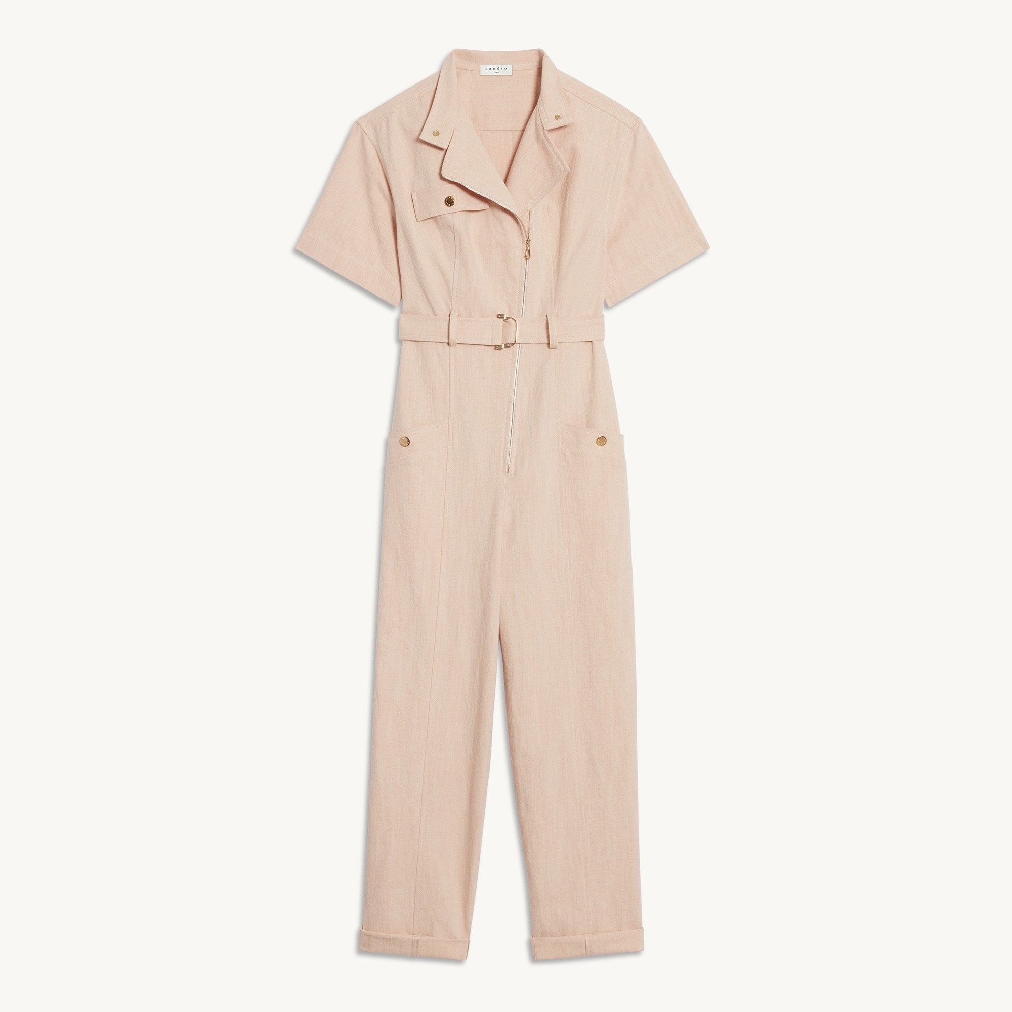 Women Serge Fabric Jumpsuit - Pink