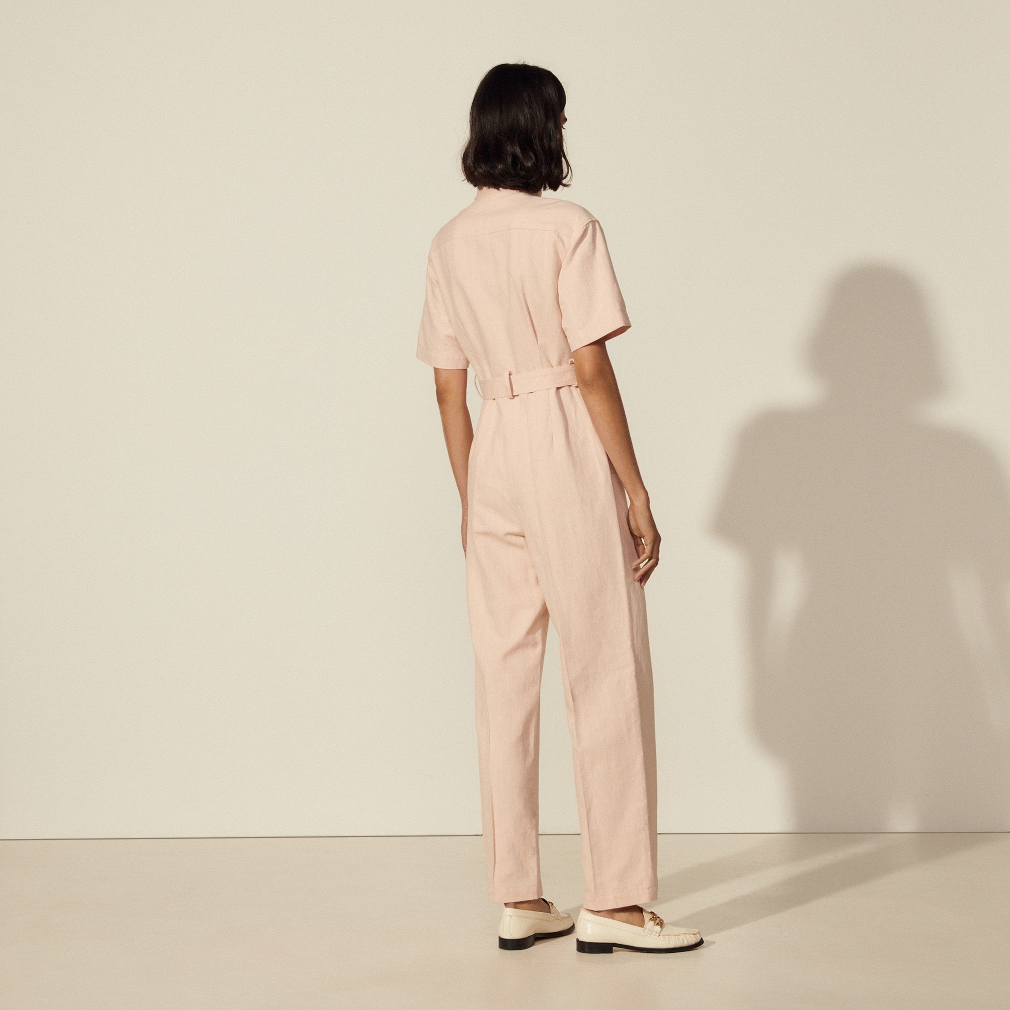 Women Serge Fabric Jumpsuit - Pink