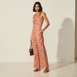 Women Printed Jumpsuit - Brown