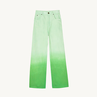 Women Straight-Leg Gradient-Effect Jeans - Green