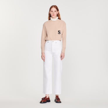 Women Straight-Cut Jeans - White