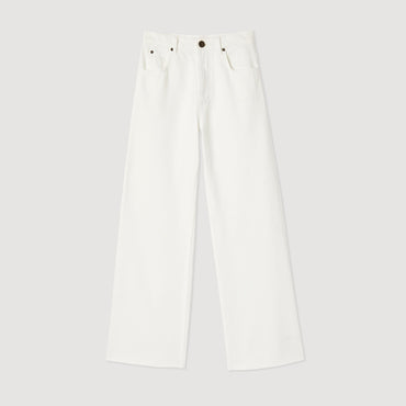 Women Straight-Cut Jeans - White