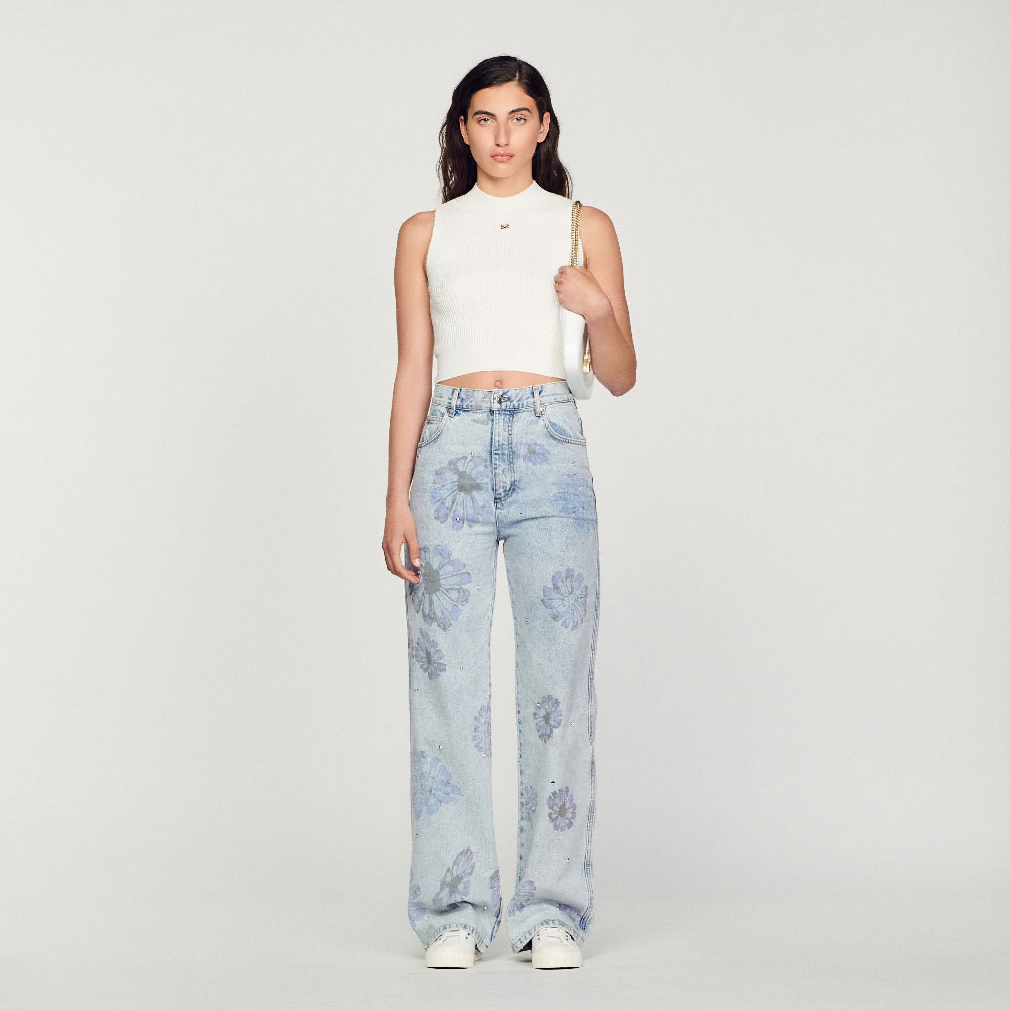 Women Floral Jeans - Blue Jean