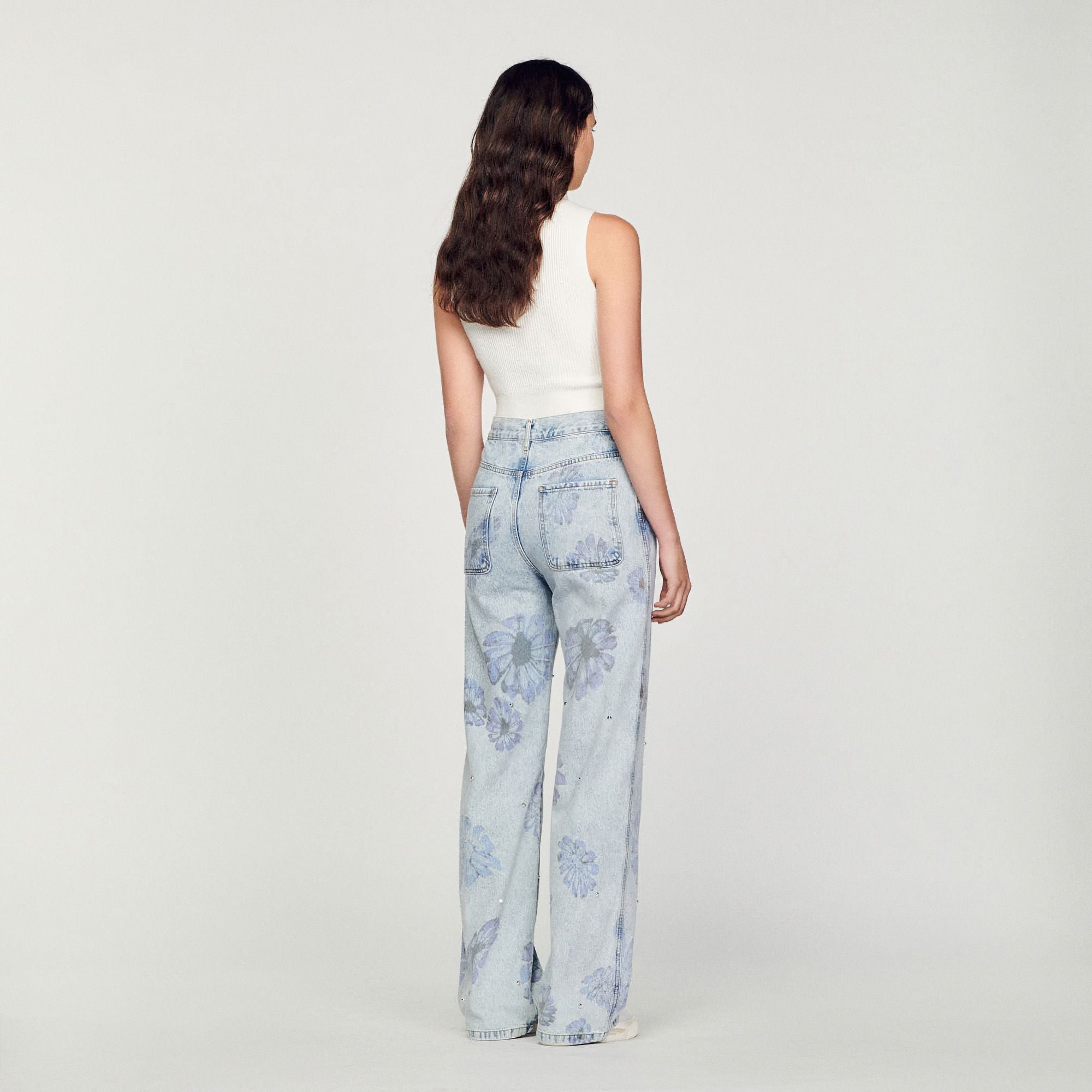 Women Floral Jeans - Blue Jean