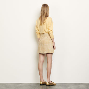 Women Short Tweed Skirt - Beige