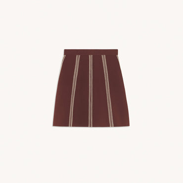 Women A-Line Knit Skirt - Cacao