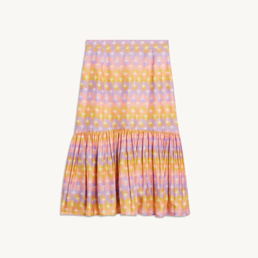 Women Long Printed Skirt - Purple