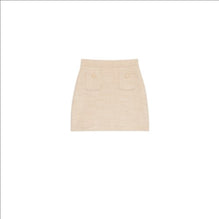 Women Short Wool Skirt - Beige