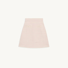 Women Short Skirt In Fancy Tweed - Pink