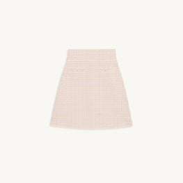 Women Short Skirt In Fancy Tweed - Pink