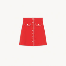 Women Short Knitted Skirt - Red